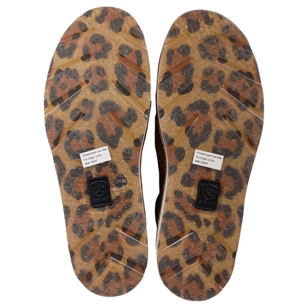 Ariat Loafers Cheetah Print Cruiser Shoes Moc Toe Dyed Cow Womens 7 B Brown